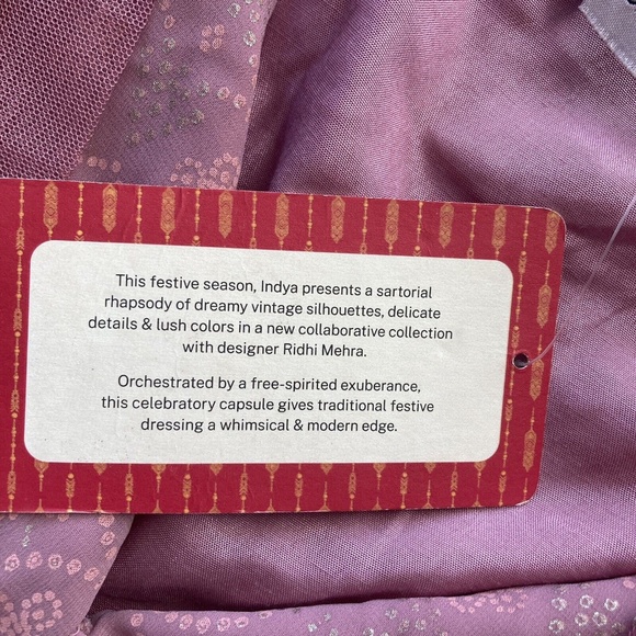 Ridhi Mehra Indya Dress Women's Small Rose Pink Patterned Short Sleeve - Picture 5 of 16